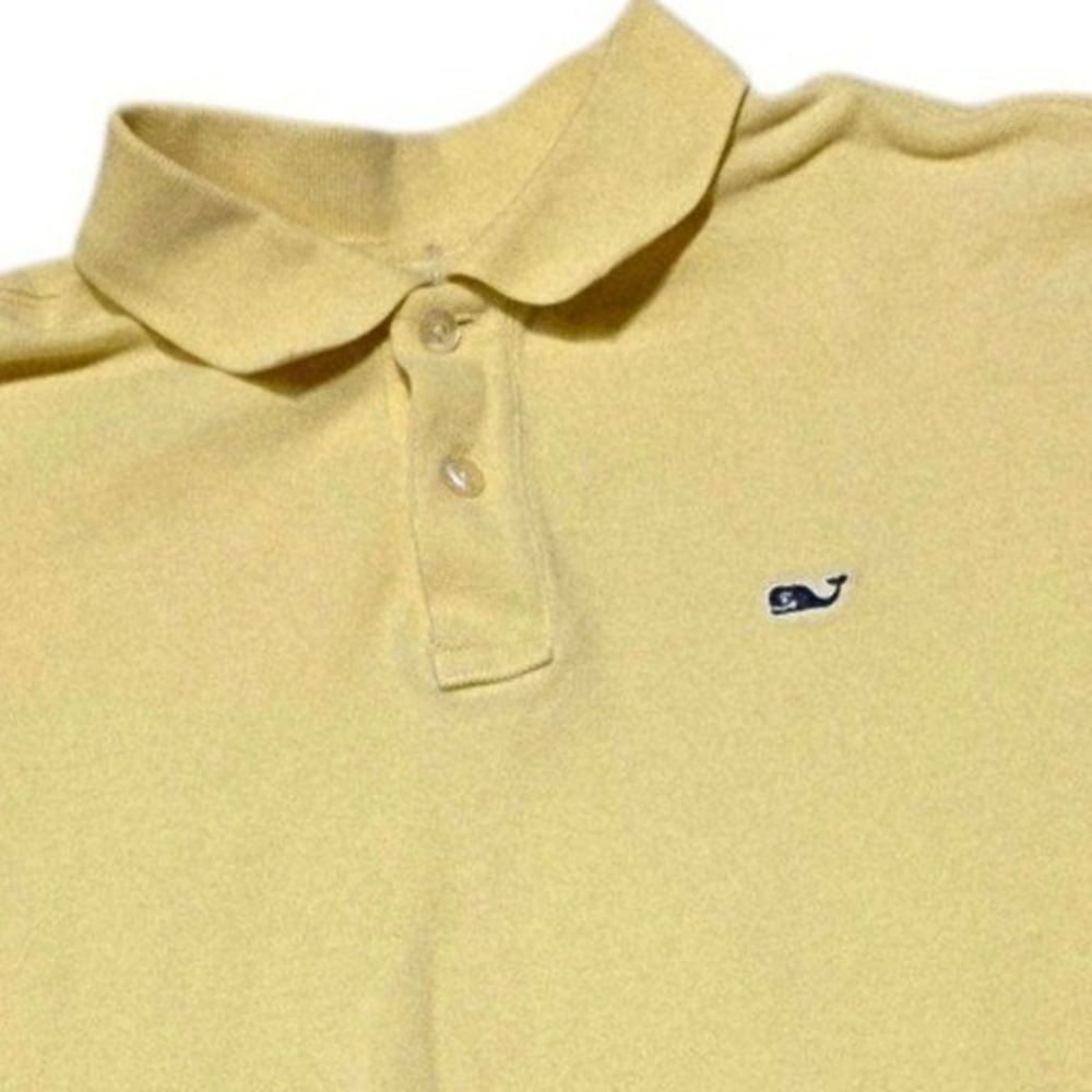 Vineyard Vines Polo Shirt Kids XL Yellow Short Sleeve Whale Logo Cotton Pique